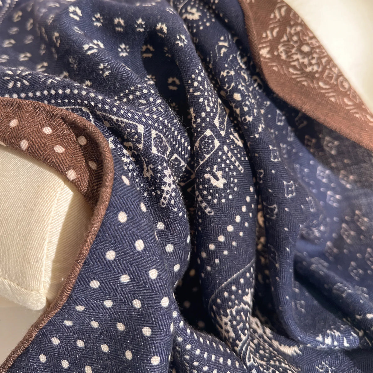 Knightsbridge Bandana – Double-Sided 70% Wool 30% Silk Scarf