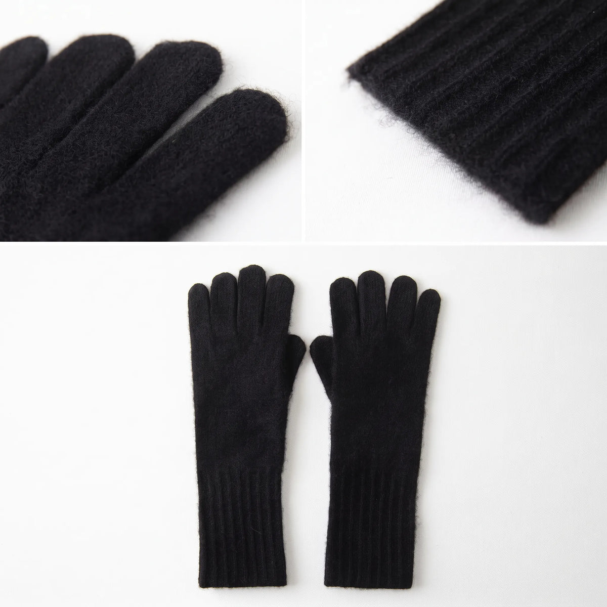 Fine Rib – 100% Cashmere Gloves | Ribbed Cuff