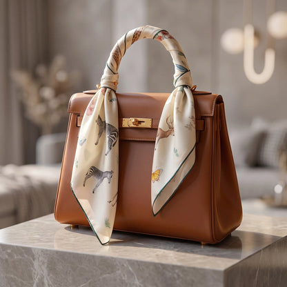 Wild Eden – 100% Mulberry Silk Crepe Scarf | Hand-Rolled Edges