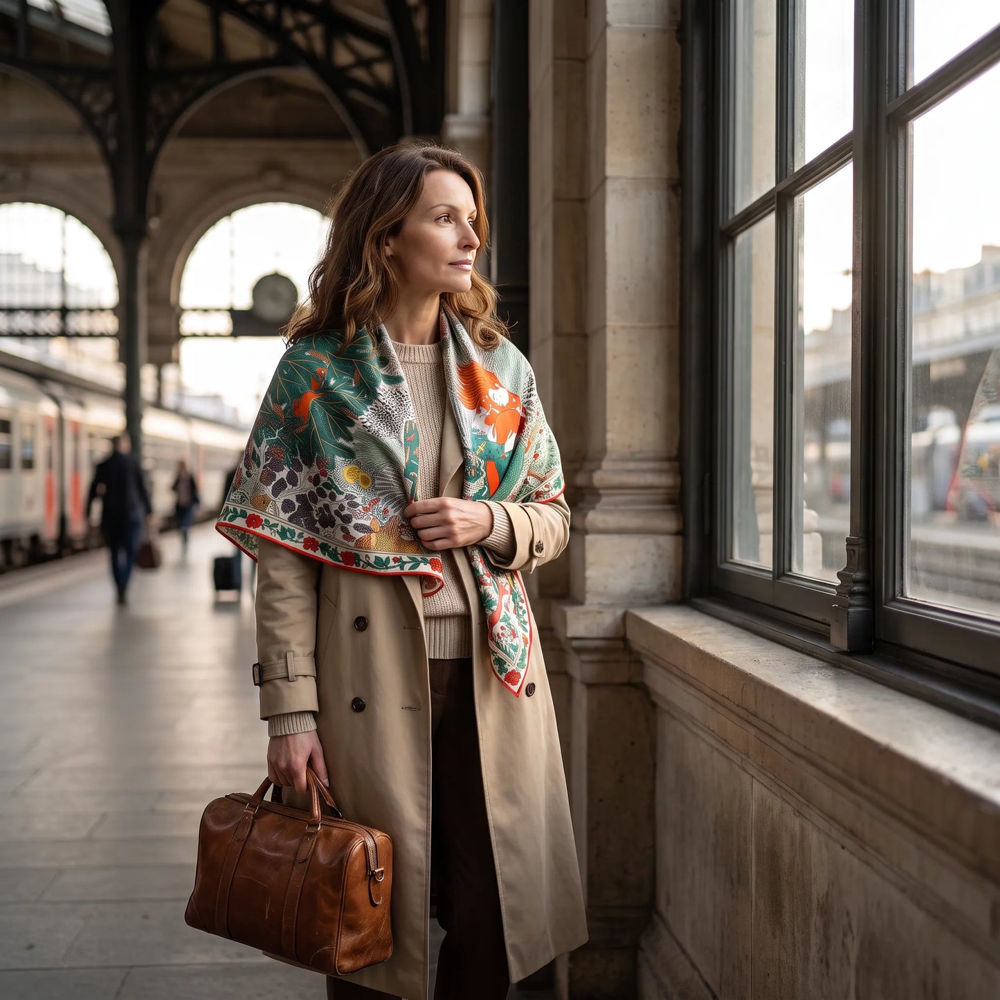 Verdant Story – 100% Mulberry Silk Scarf | Hand-Rolled Edges