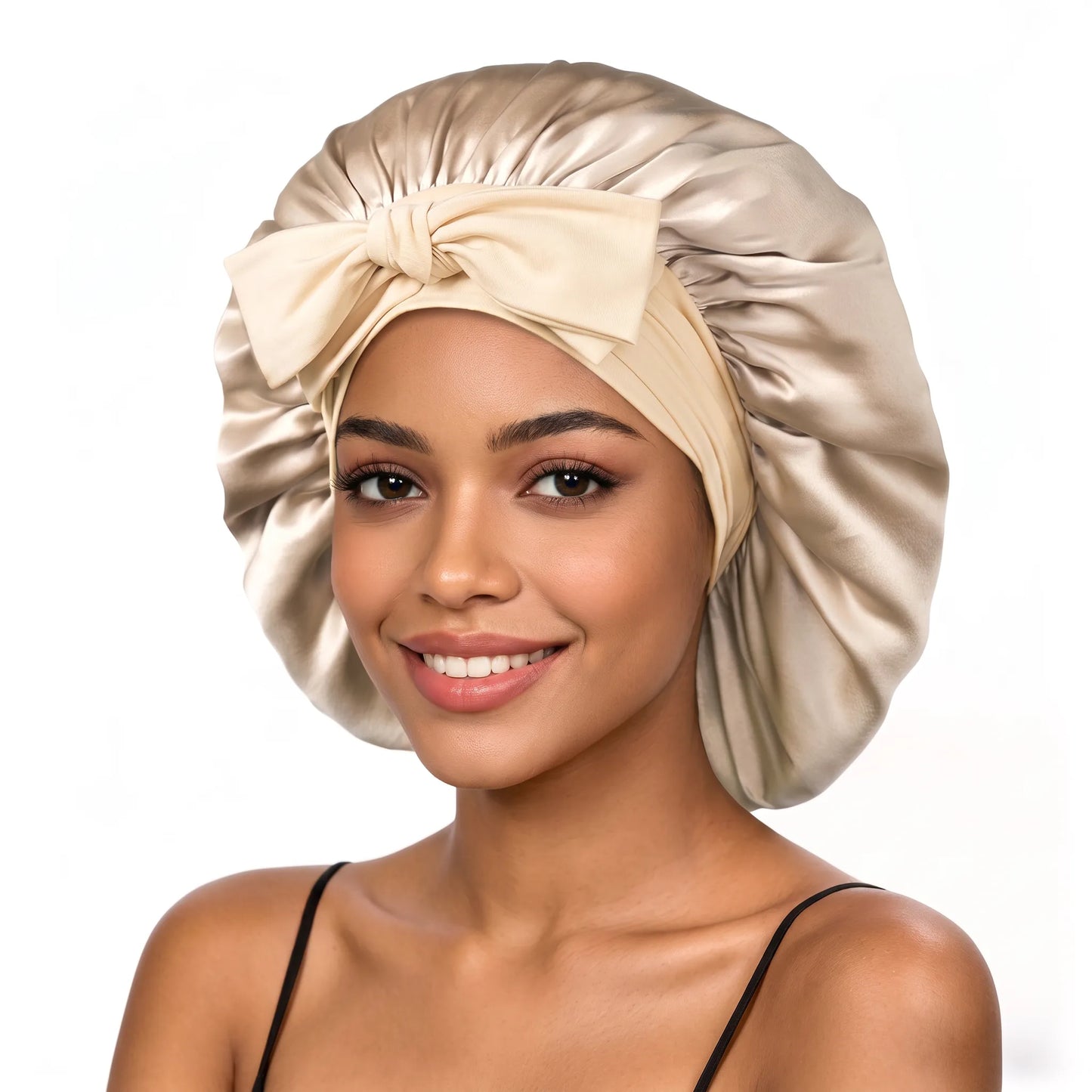 Lustre Night – 100% Mulberry Silk Sleep Bonnet | Double-Layer | 16 Momme