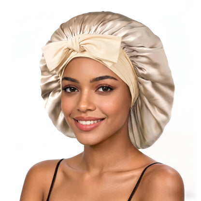 Lustre Night – 100% Mulberry Silk Sleep Bonnet | Double-Layer | 16 Momme