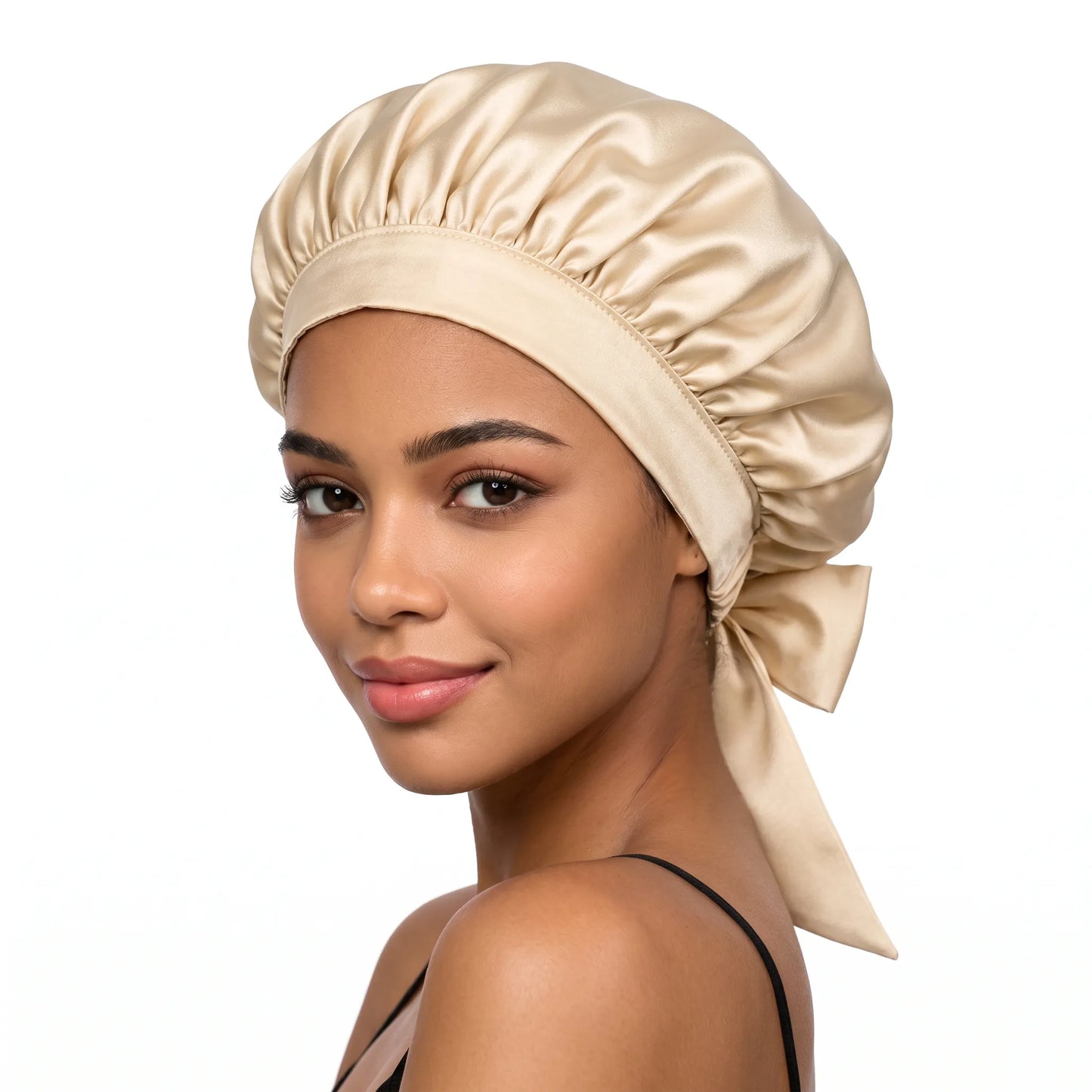 Lustre Night – 100% Mulberry Silk Sleep Bonnet | Double-Layer | 16 Momme