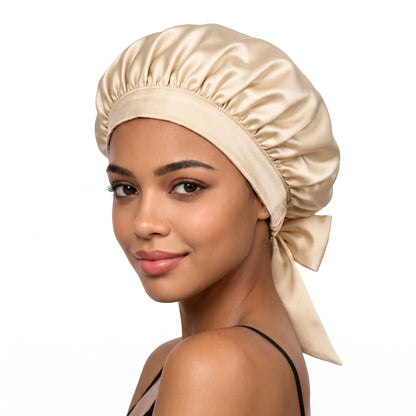 Lustre Night – 100% Mulberry Silk Sleep Bonnet | Double-Layer | 16 Momme