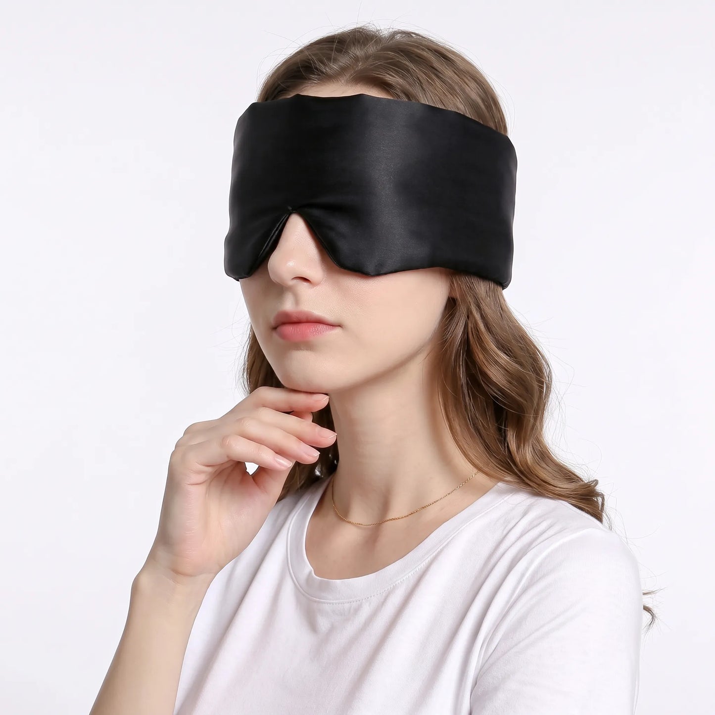 Lustre Night – 100% Mulberry Silk Sleep Mask | Double-Layer | Adjustable Fit