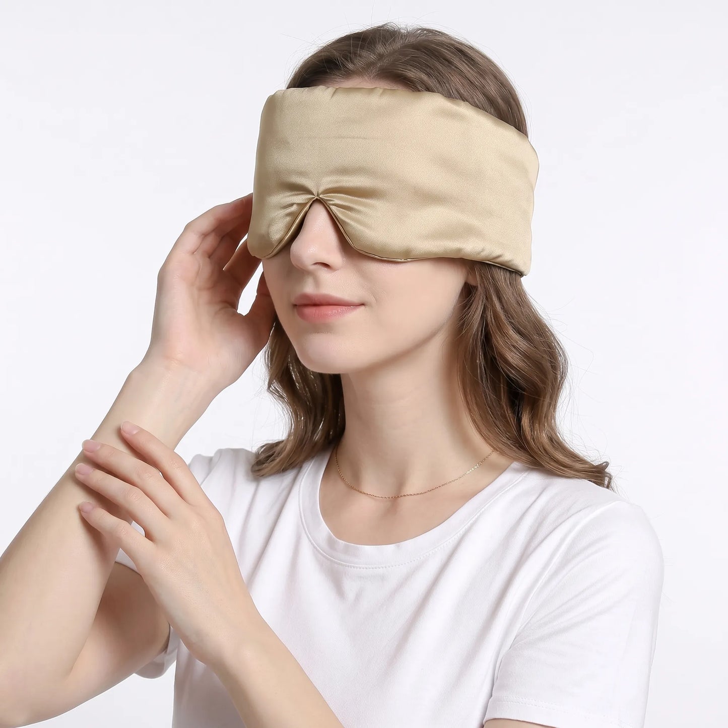 Lustre Night – 100% Mulberry Silk Sleep Mask | Double-Layer | Adjustable Fit