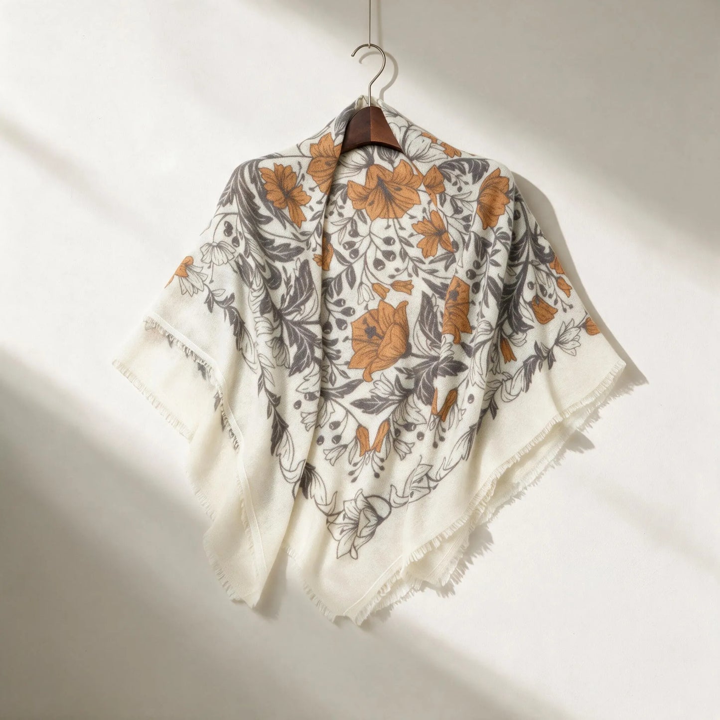 Heritage Lily – 100% Cashmere Square Shawl | 26-Count Knit | 110g
