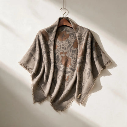 Heritage Lily – 100% Cashmere Square Shawl | 26-Count Knit | 110g