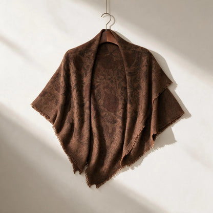 Heritage Lily – 100% Cashmere Square Shawl | 26-Count Knit | 110g