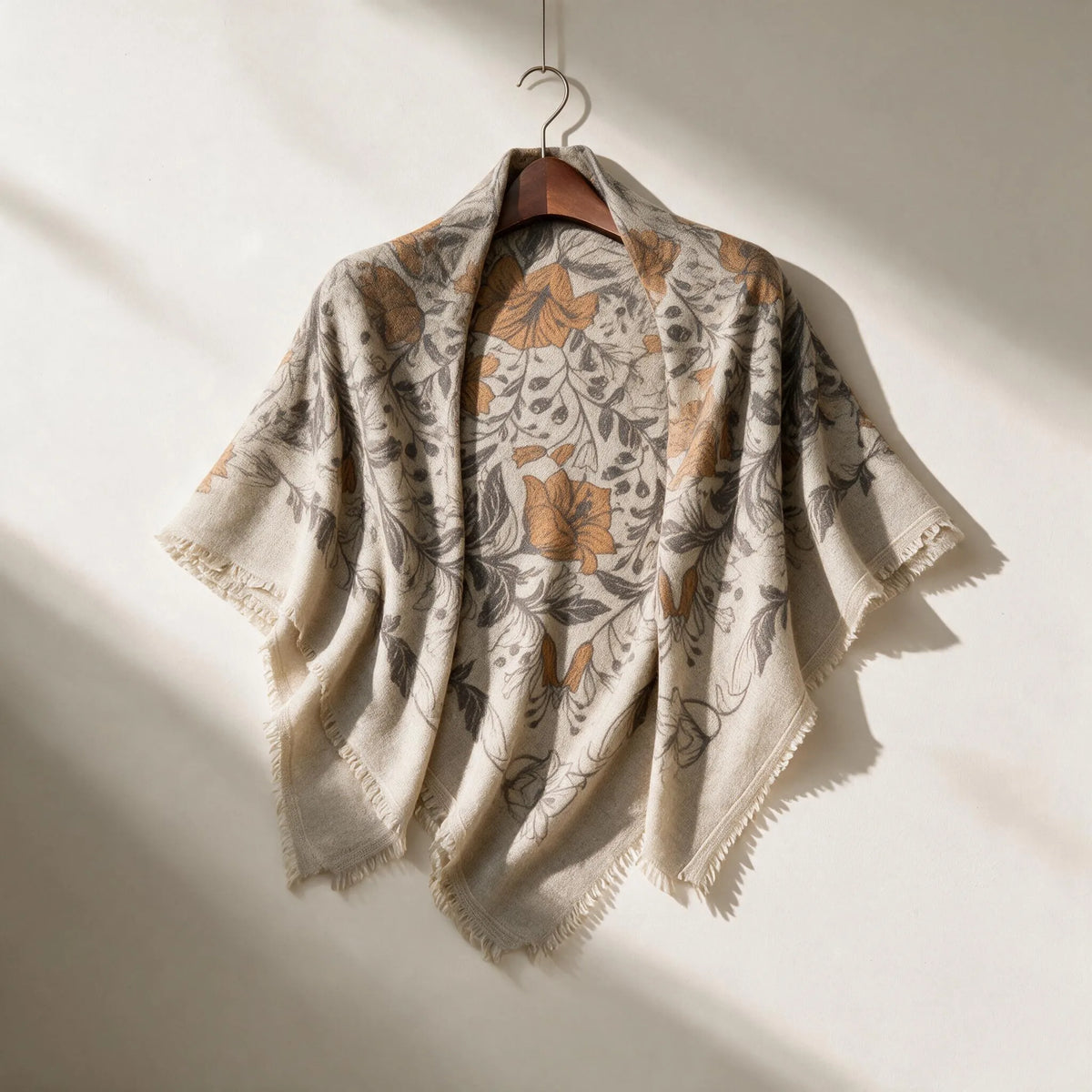 Heritage Lily – 100% Cashmere Square Shawl | 26-Count Knit | 110g