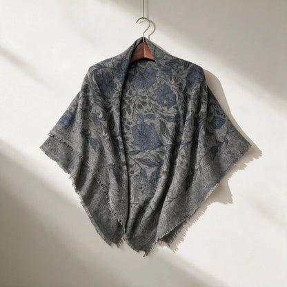 Heritage Lily – 100% Cashmere Square Shawl | 26-Count Knit | 110g
