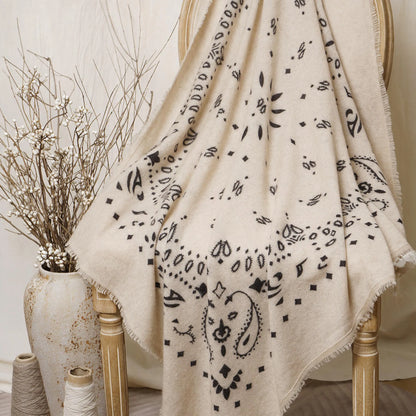 Heritage Paisley – 100% Cashmere Square Scarf | 26-Count Knit | 110g