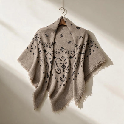 Heritage Paisley – 100% Cashmere Square Scarf | 26-Count Knit | 110g