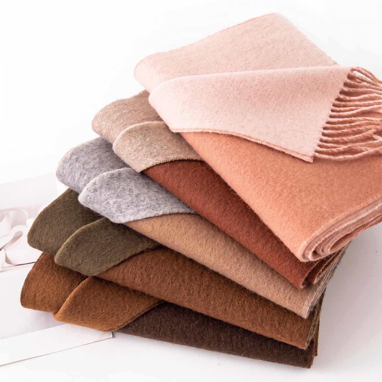 Liora Duo – Double-Sided 100% Wool Scarf | 160g