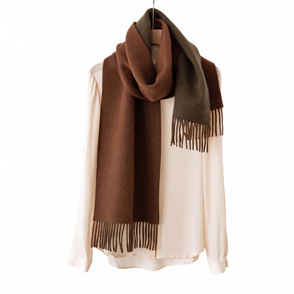 Liora Duo – Double-Sided 100% Wool Scarf | 160g