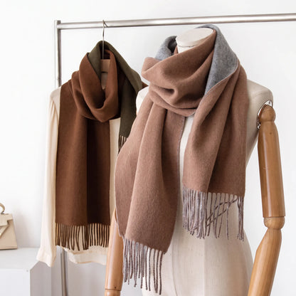 Liora Duo – Double-Sided 100% Wool Scarf | 160g