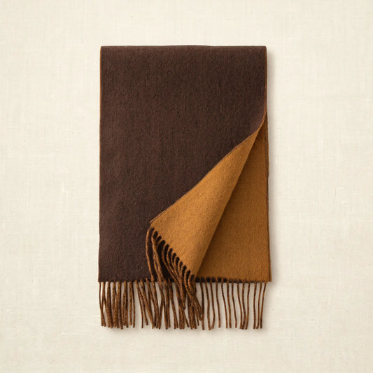 Liora Duo – Double-Sided 100% Wool Scarf | 160g
