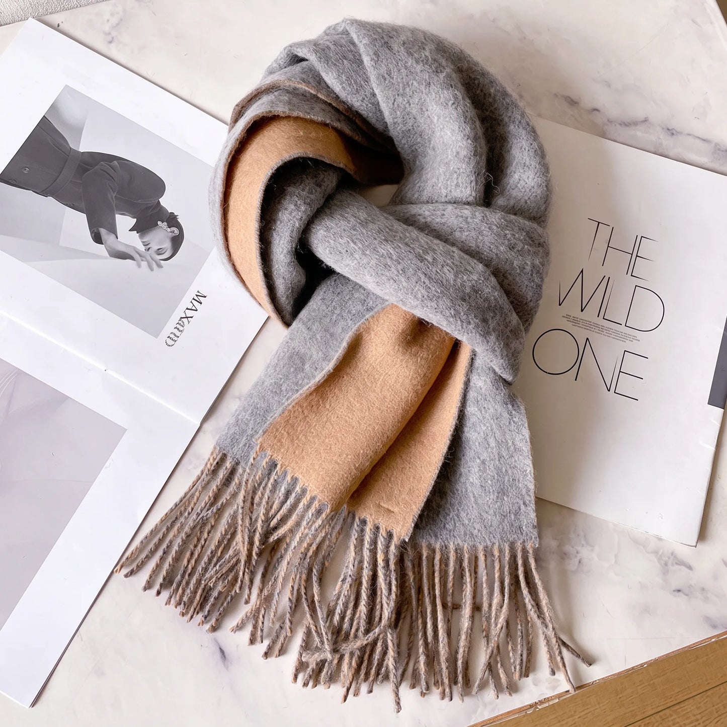 Lennox Contrast – 100% Australian Wool Scarf