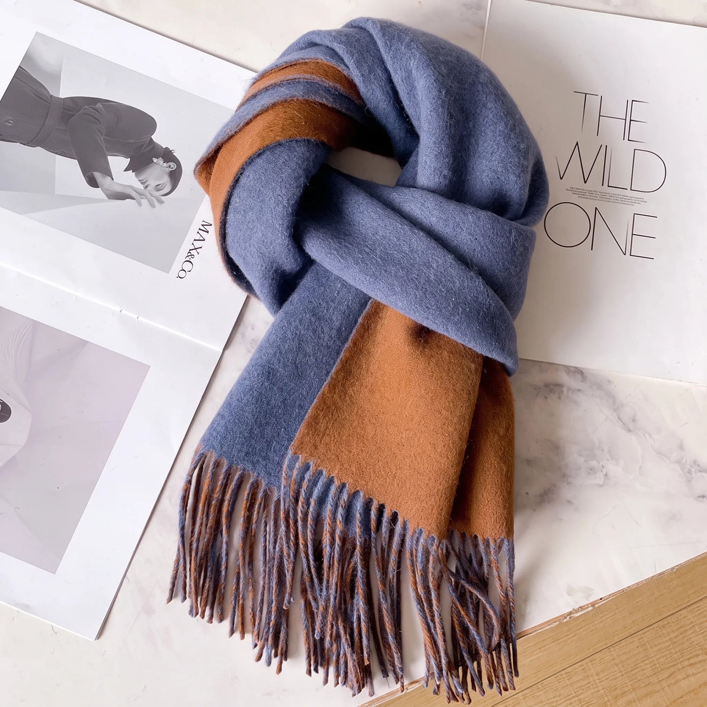 Lennox Contrast – 100% Australian Wool Scarf