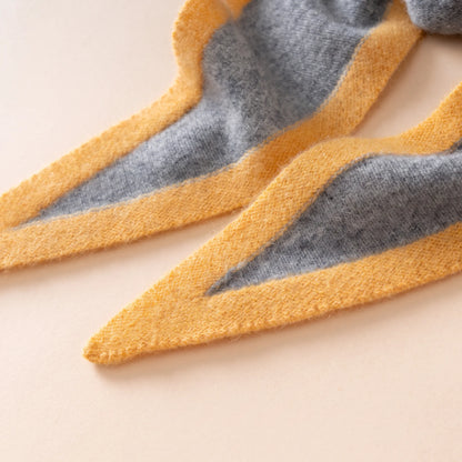 Savile Contrast – Brushed 100% Cashmere Triangle Scarf