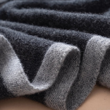 Savile Contrast – Brushed 100% Cashmere Triangle Scarf