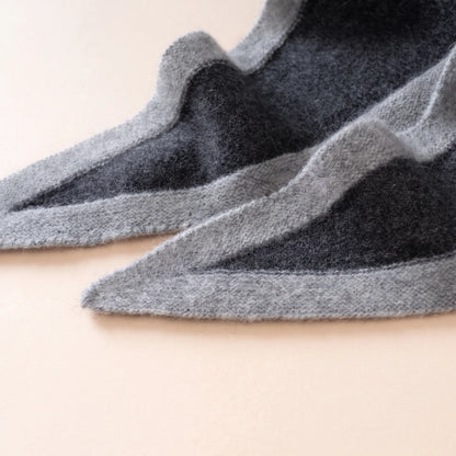 Savile Contrast – Brushed 100% Cashmere Triangle Scarf