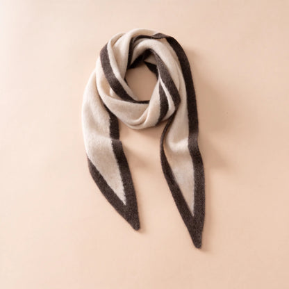 Savile Contrast – Brushed 100% Cashmere Triangle Scarf