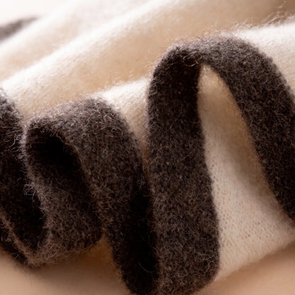Savile Contrast – Brushed 100% Cashmere Triangle Scarf