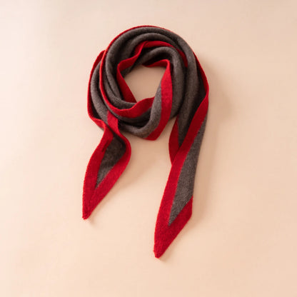 Savile Contrast – Brushed 100% Cashmere Triangle Scarf