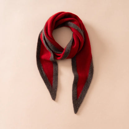 Savile Contrast – Brushed 100% Cashmere Triangle Scarf