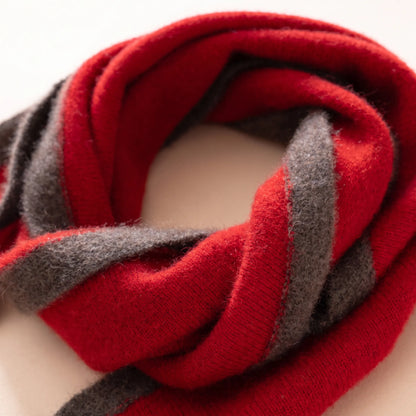 Savile Contrast – Brushed 100% Cashmere Triangle Scarf