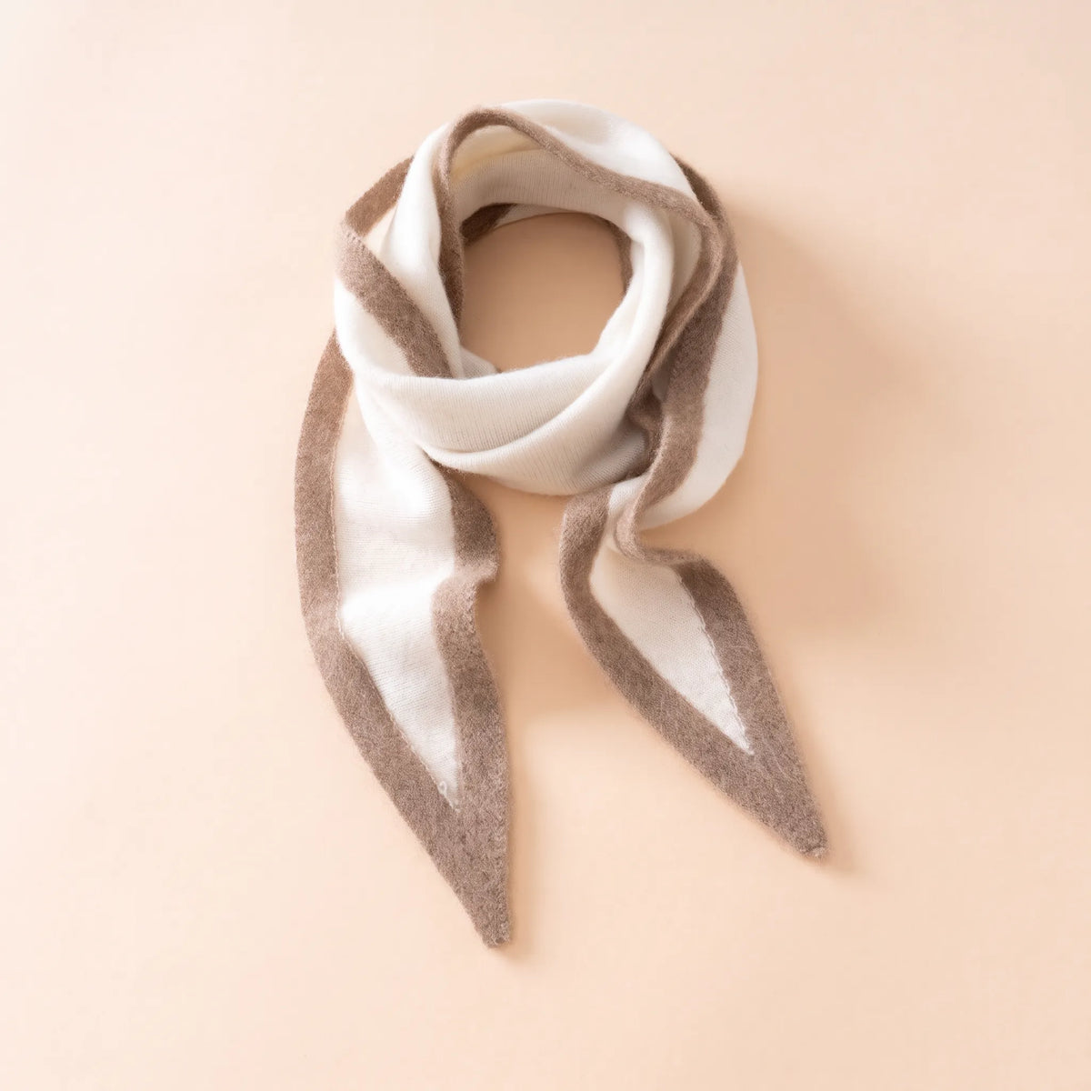 Savile Contrast – Brushed 100% Cashmere Triangle Scarf