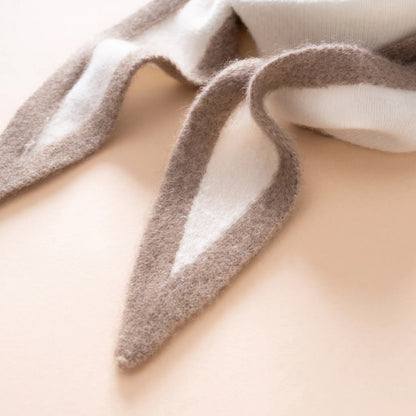 Savile Contrast – Brushed 100% Cashmere Triangle Scarf