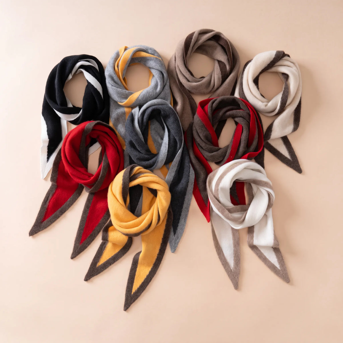 Savile Contrast – Brushed 100% Cashmere Triangle Scarf