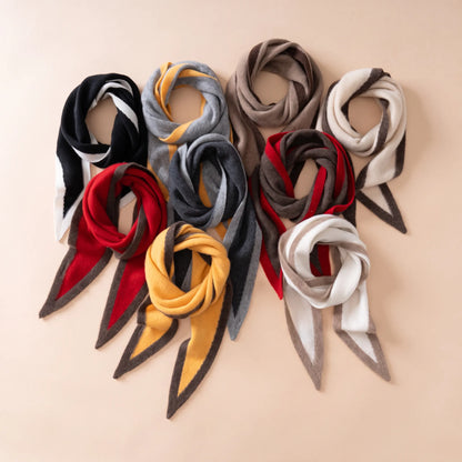 Savile Contrast – Brushed 100% Cashmere Triangle Scarf