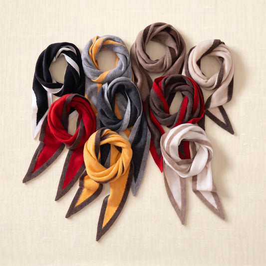 Savile Contrast – Brushed 100% Cashmere Triangle Scarf