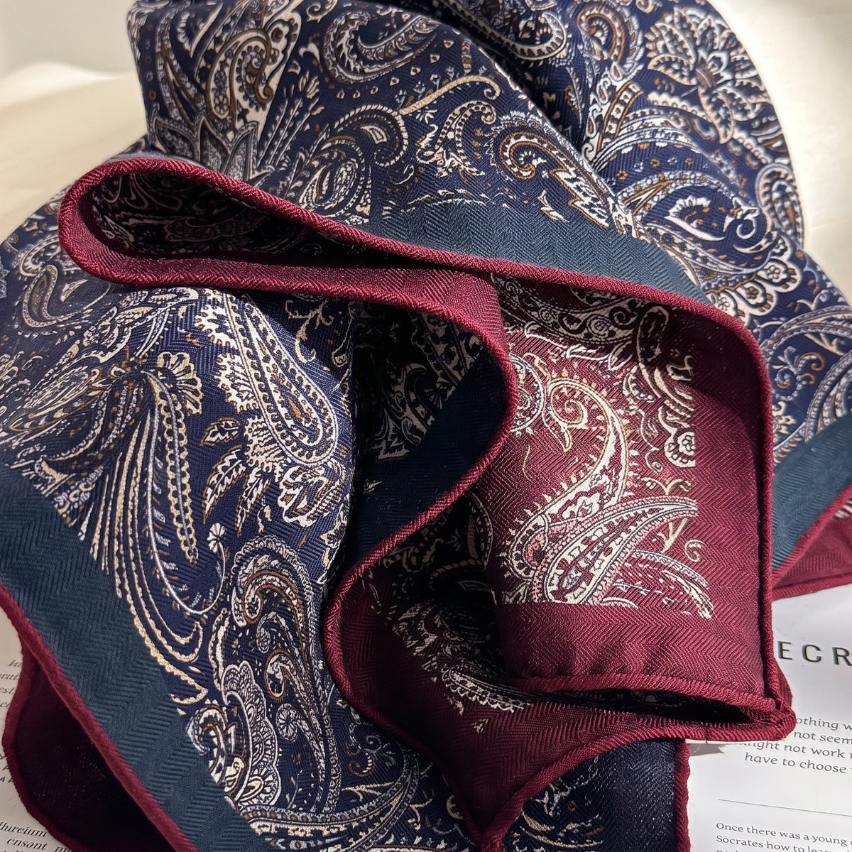 Cavendish Paisley – Double-Sided 70% Wool 30% Silk Scarf