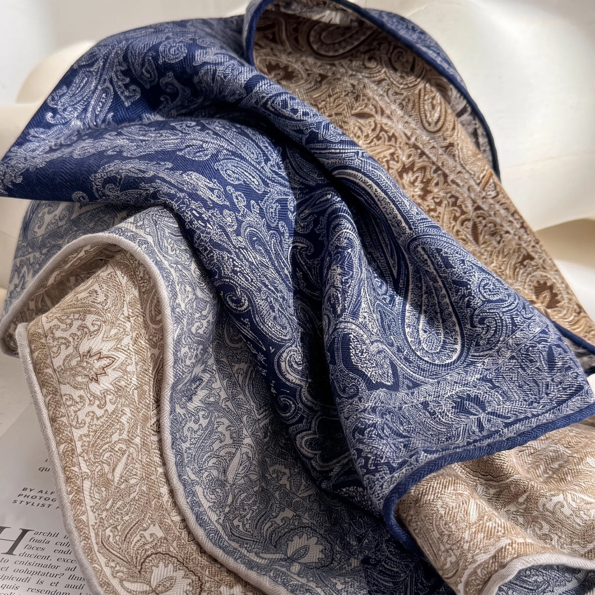 Westminster Paisley – Double-Sided 70% Wool 30% Silk Scarf