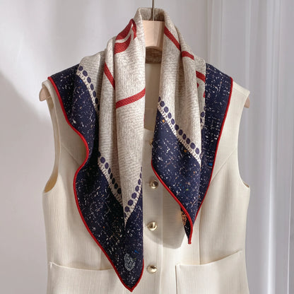 Portobello Graphic – Double-Sided 70% Wool 30% Silk Scarf