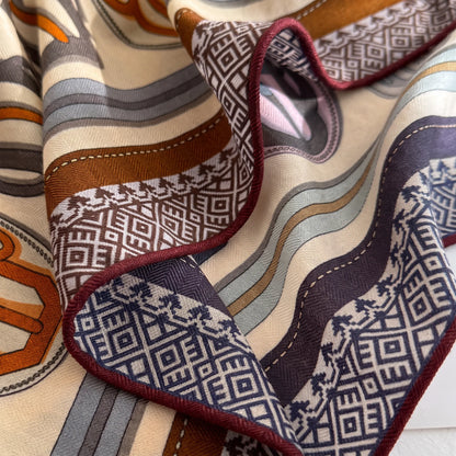 Burlington Motif – Double-Sided 70% Wool 30% Silk Scarf
