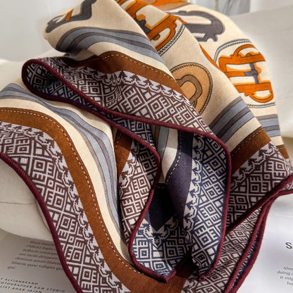 Burlington Motif – Double-Sided 70% Wool 30% Silk Scarf