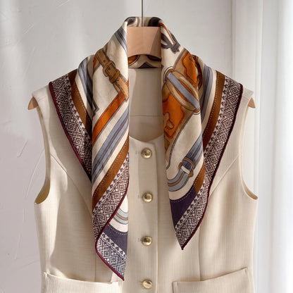 Burlington Motif – Double-Sided 70% Wool 30% Silk Scarf