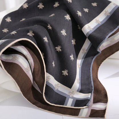 Clarendon Bee – Double-Sided 70% Wool 30% Silk Scarf