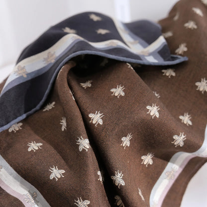 Clarendon Bee – Double-Sided 70% Wool 30% Silk Scarf