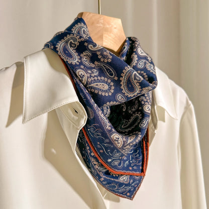Mayfair Paisley – Double-Sided 70% Wool 30% Silk Scarf