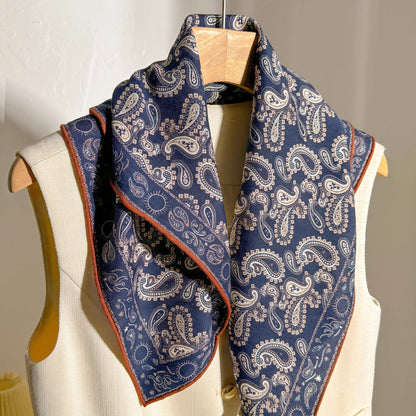 Mayfair Paisley – Double-Sided 70% Wool 30% Silk Scarf
