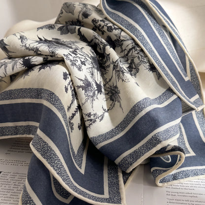 Kew Botanical – Double-Sided 70% Wool 30% Silk Scarf