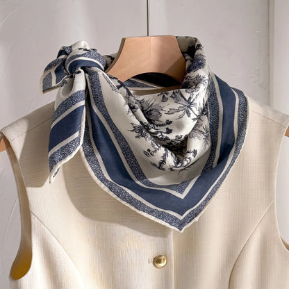 Kew Botanical – Double-Sided 70% Wool 30% Silk Scarf