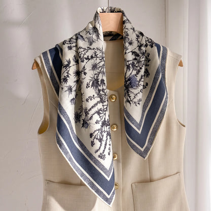 Kew Botanical – Double-Sided 70% Wool 30% Silk Scarf