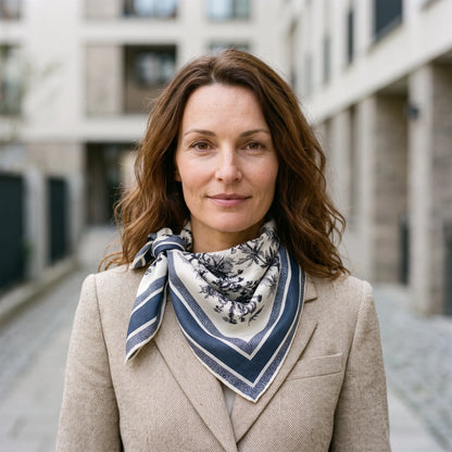 Kew Botanical – Double-Sided 70% Wool 30% Silk Scarf
